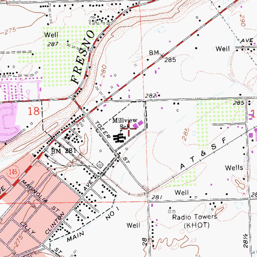 Topographic Map of Duane E Furman High School East, CA