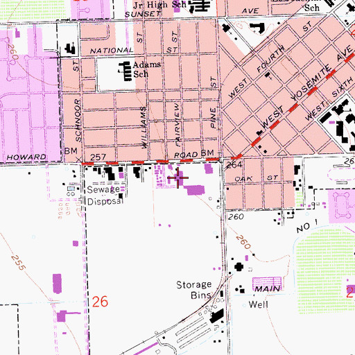 Topographic Map of Howard Park Plaza Shopping Center, CA