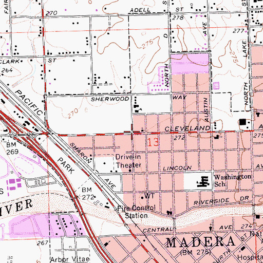 Topographic Map of Iglesia Bautista El Calvario, CA