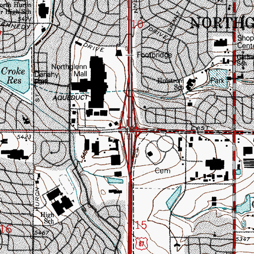 Topographic Map of Northglenn, CO