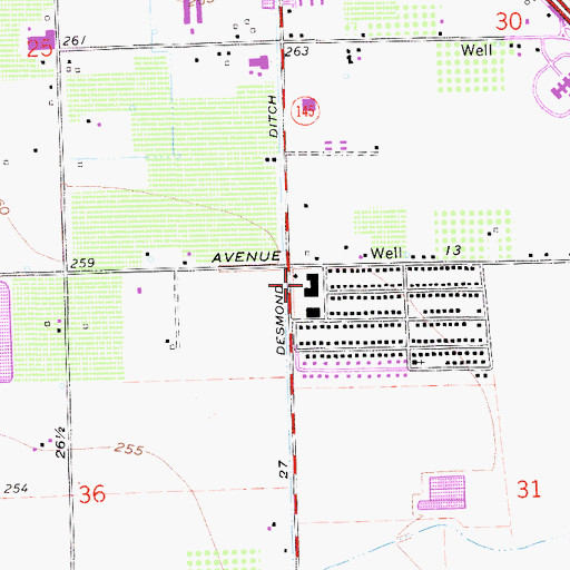 Topographic Map of Parkwood Village Shopping Center, CA