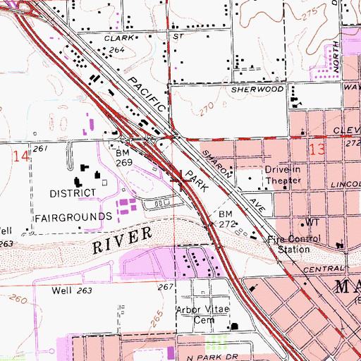 Topographic Map of Rotary Park, CA