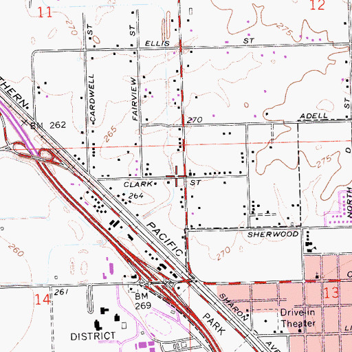 Topographic Map of Set Free Outreach Church, CA