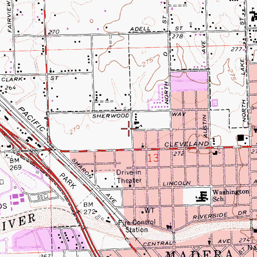 Topographic Map of Seventh Day Adventist School, CA