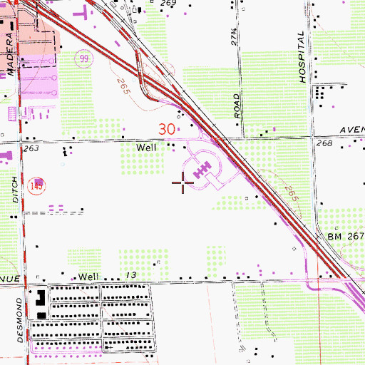 Topographic Map of Sunrise Church of God in Christ, CA