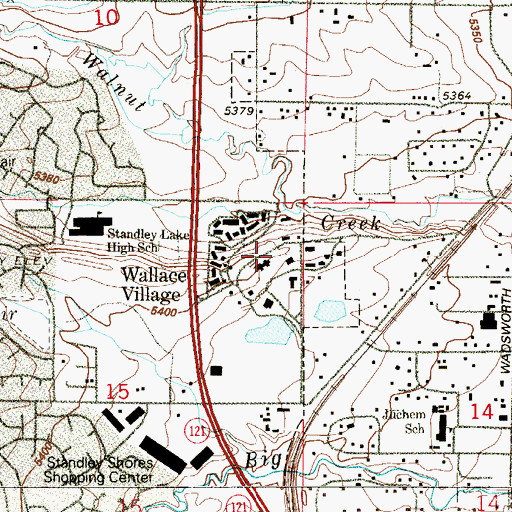 Topographic Map of Wallace Village, CO