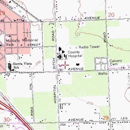 Topographic Map of Madera County Adult Correctional Facility, CA