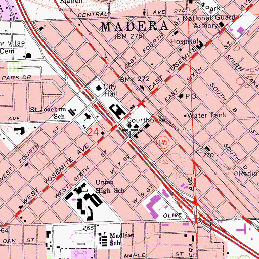 Topographic Map of Memorial Hall, CA