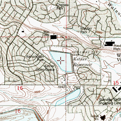 Topographic Map of Ketner Reservoir, CO