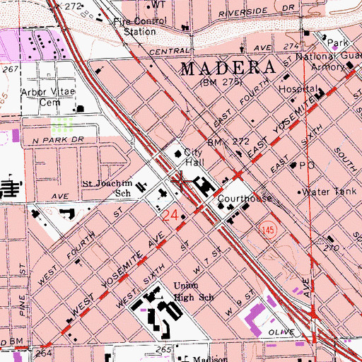 Topographic Map of Sunbeam School (historical), CA