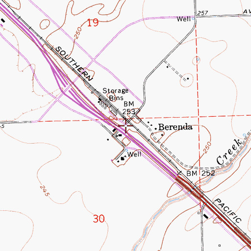 Topographic Map of Berenda Post Office (historical), CA