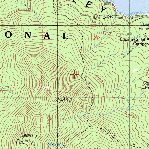 Topographic Map of Goat Mountain Trail, CA