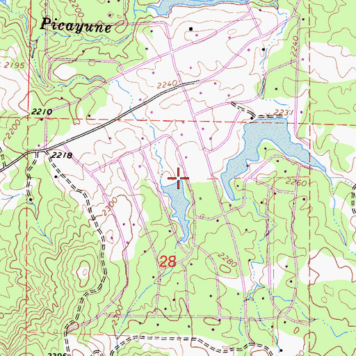 Topographic Map of Indian Lakes Estates, CA