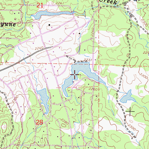 Topographic Map of Indian Lakes Park, CA