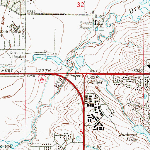 Topographic Map of Cozy Corner, CO