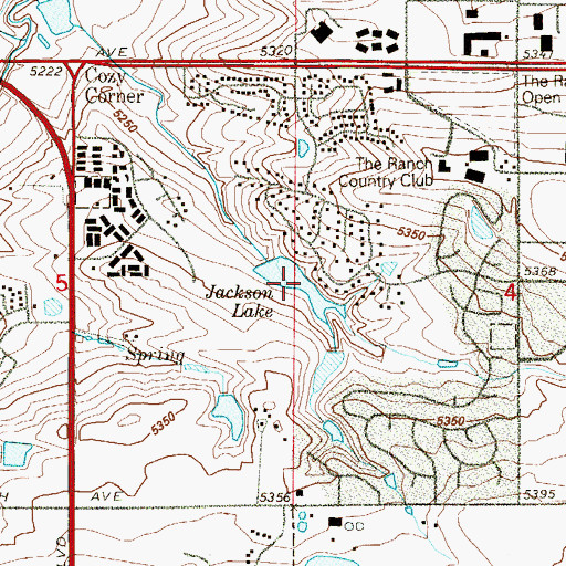 Topographic Map of Jackson Lake, CO