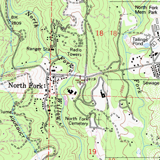 Topographic Map of Sierra-Mono Indian Museum, CA