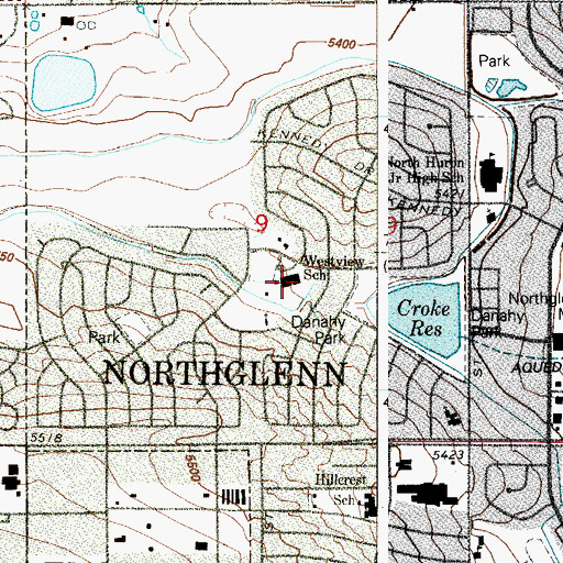 Topographic Map of Westview Elementary School, CO