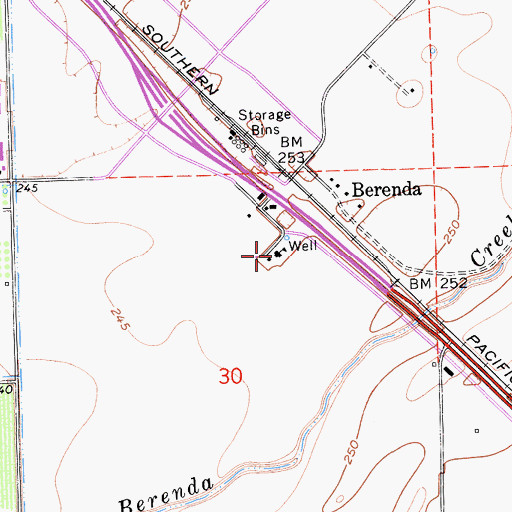 Topographic Map of Berenda Elementary School, CA