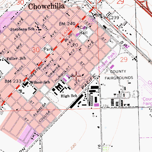 Topographic Map of Chowchilla New Life Apostolic Church, CA