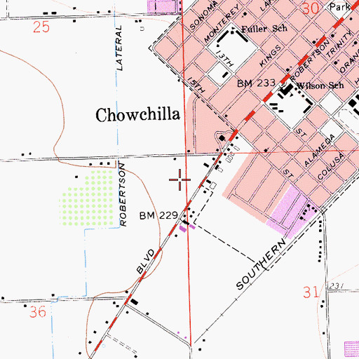 Topographic Map of Country Wood Shopping Center, CA