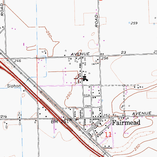 Topographic Map of Fairmead Elementary School, CA