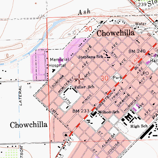 Topographic Map of Kingdom Hall of Jehovahs Witnesses, CA