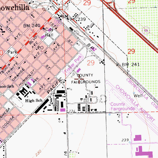 Topographic Map of Madera County Fairgrounds, CA