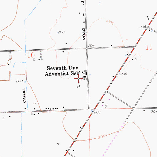Topographic Map of Seventh Day Adventist Church, CA
