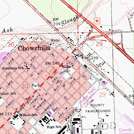 Topographic Map of United Pentecostal Church, CA