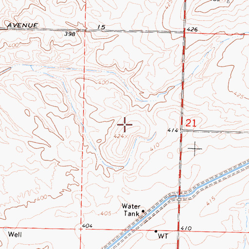 Topographic Map of Bonadelle Ranchos Nine, CA