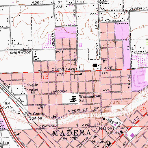 Topographic Map of Church of the Nazarene, CA