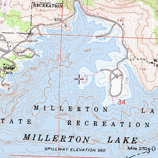 Topographic Map of Dumna Island, CA