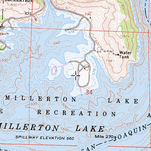 Topographic Map of Meadow Campground, CA
