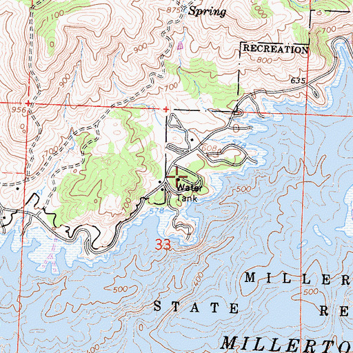 Topographic Map of Mono Campground, CA