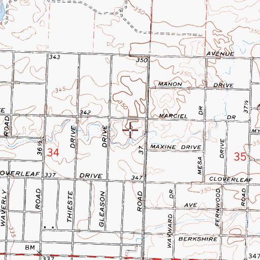 Topographic Map of Ranchos Community Church, CA
