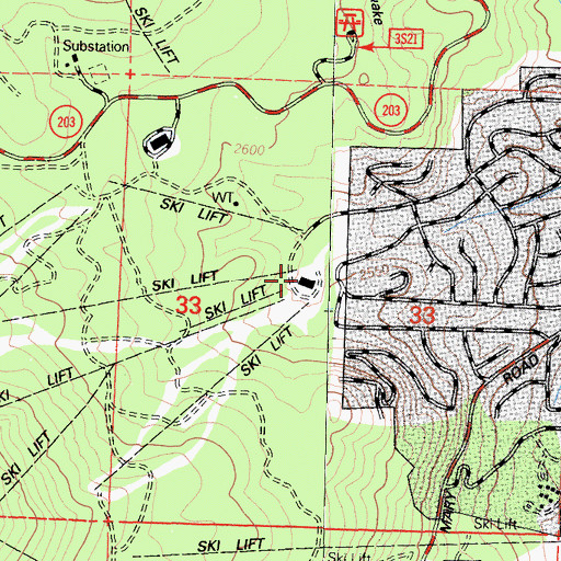 Topographic Map of Canyon Lodge, CA
