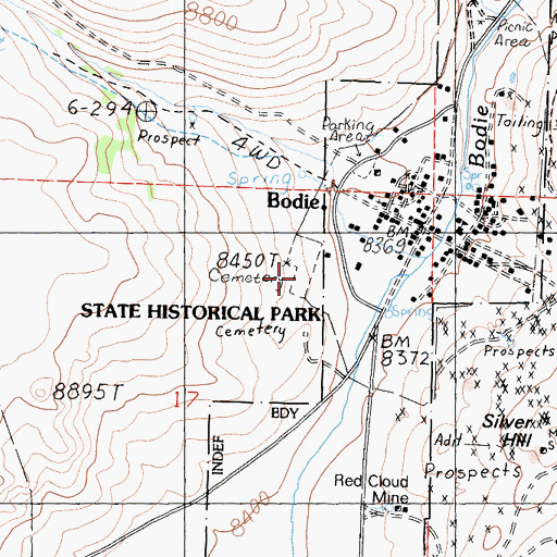 Topographic Map of Masonic Cemetery, CA