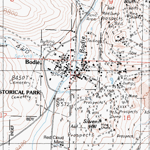 Topographic Map of Miller Rooming House, CA
