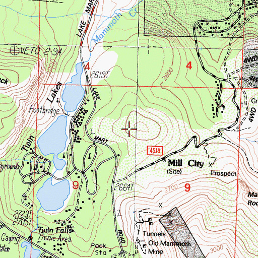 Topographic Map of Panorama Dome, CA
