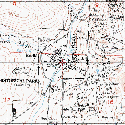 Topographic Map of Bon Ton Lodging House (historical), CA