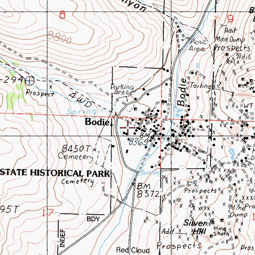 Topographic Map of D V Cain House, CA