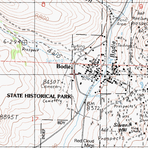 Topographic Map of Major House, CA