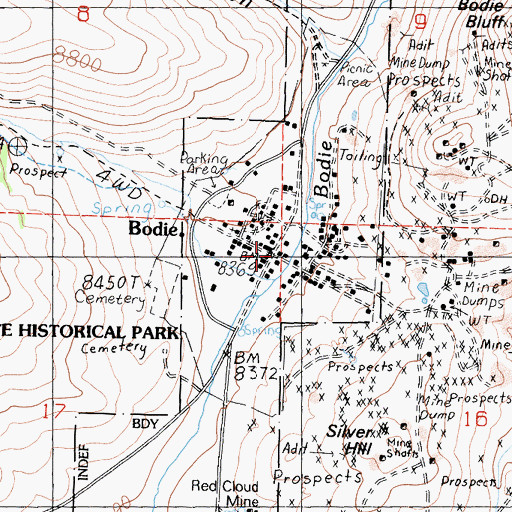 Topographic Map of Swazey Hotel, CA