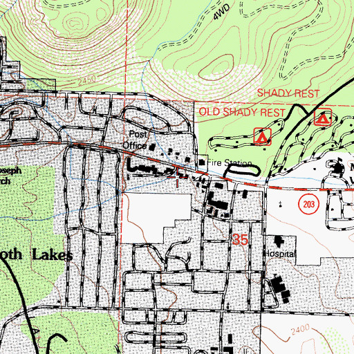 Topographic Map of Main Street Plaza Shopping Center, CA