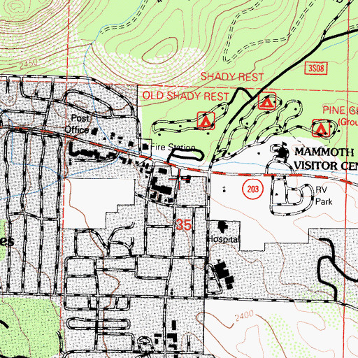 Topographic Map of Shell Center Shopping Center, CA