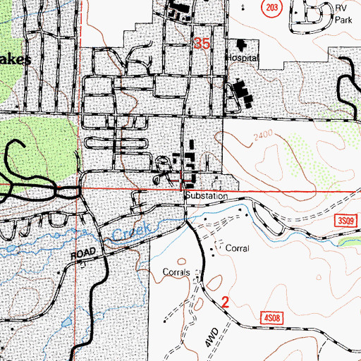 Topographic Map of Sherwin Plaza Shopping Center, CA