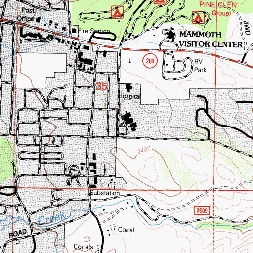 Topographic Map of Sierra High School, CA