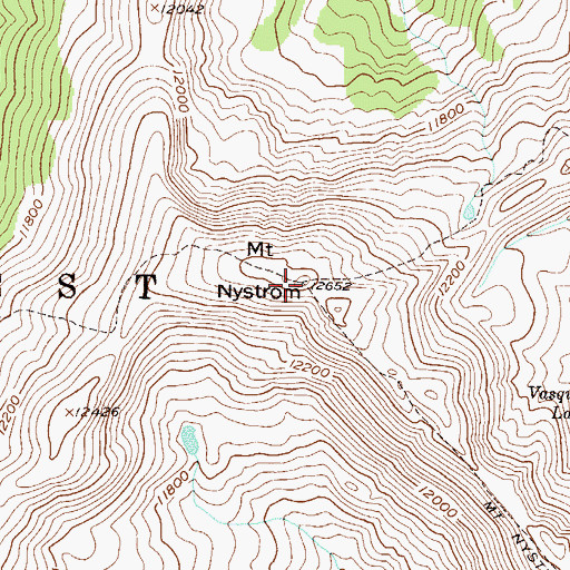 Topographic Map of Mount Nystrom, CO
