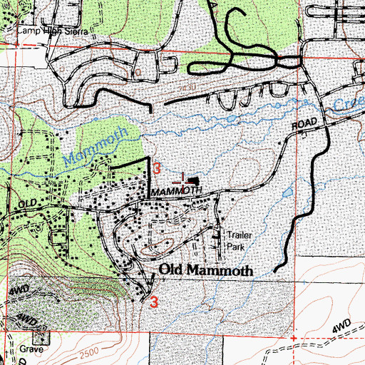 Topographic Map of Snowcreek Athletic Club, CA
